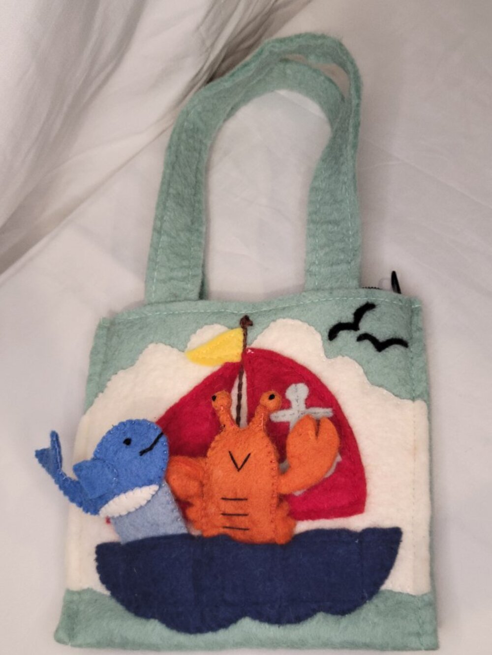 Nautical Puppet Felted Wool Bag by Global Goods Partners